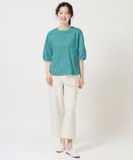 NGKHD66150 GIANNI LO GIUDICE(ジャンニ ロ ジュディチェ) [洗える]ボタニカル刺繍天竺カットソー ホワイト
