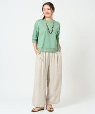 NGKHD67110 GIANNI LO GIUDICE(ジャンニ ロ ジュディチェ) [洗える]チュール切替え天竺カットソー グリーン
