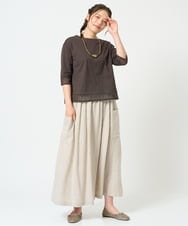 NGKHD67110 GIANNI LO GIUDICE(ジャンニ ロ ジュディチェ) [洗える]チュール切替え天竺カットソー グリーン