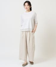 NGKHD67110 GIANNI LO GIUDICE(ジャンニ ロ ジュディチェ) [洗える]チュール切替え天竺カットソー ホワイト