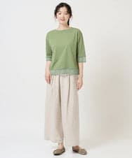 NGKHD67110 GIANNI LO GIUDICE(ジャンニ ロ ジュディチェ) [洗える]チュール切替え天竺カットソー ホワイト