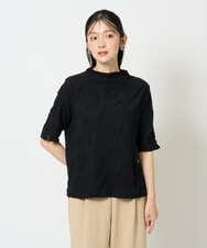 NGKHD68150 GIANNI LO GIUDICE(ジャンニ ロ ジュディチェ) [洗える・日本製]ドットタックハイネックカットソー ブルー