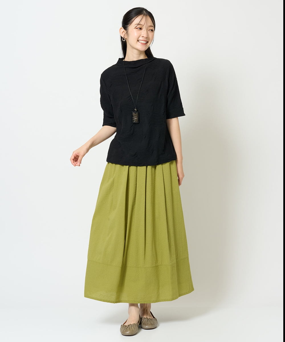 NGKHD68150 GIANNI LO GIUDICE(ジャンニ ロ ジュディチェ) [洗える・日本製]ドットタックハイネックカットソー ブルー