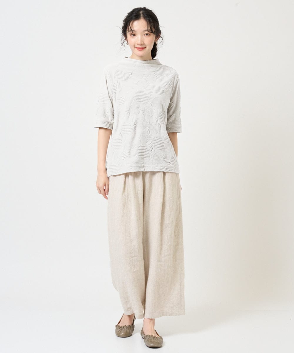 NGKHD68150 GIANNI LO GIUDICE(ジャンニ ロ ジュディチェ) [洗える・日本製]ドットタックハイネックカットソー ブルー