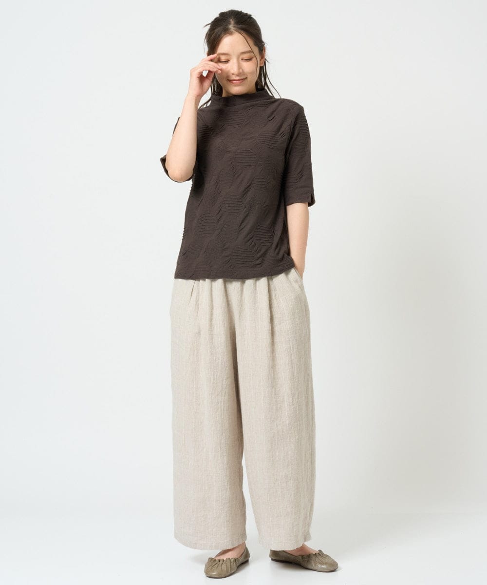 NGKHD68150 GIANNI LO GIUDICE(ジャンニ ロ ジュディチェ) [洗える・日本製]ドットタックハイネックカットソー ブルー