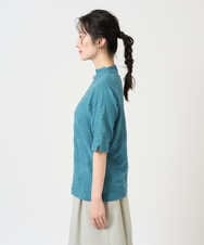 NGKHD68150 GIANNI LO GIUDICE(ジャンニ ロ ジュディチェ) [洗える・日本製]ドットタックハイネックカットソー ブルー