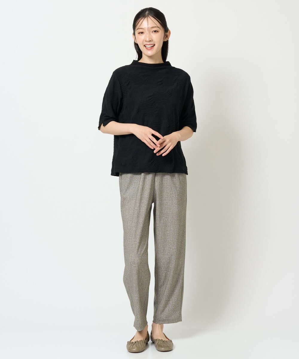 NGKHD68150 GIANNI LO GIUDICE(ジャンニ ロ ジュディチェ) [洗える・日本製]ドットタックハイネックカットソー ブルー