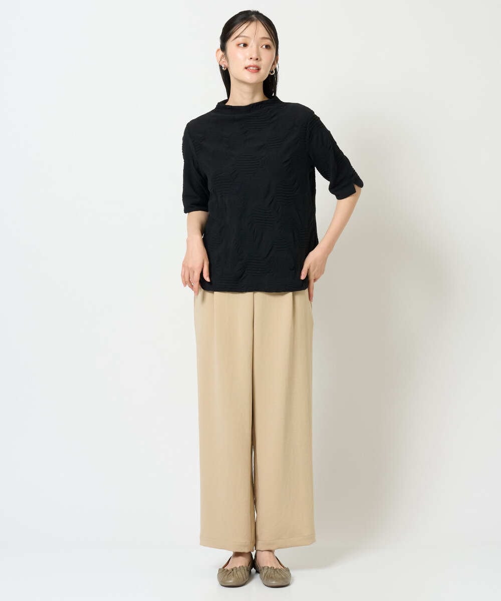 NGKHD68150 GIANNI LO GIUDICE(ジャンニ ロ ジュディチェ) [洗える・日本製]ドットタックハイネックカットソー ブルー