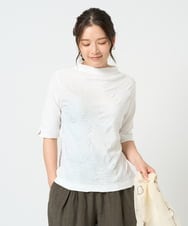 NGKHD68150 GIANNI LO GIUDICE(ジャンニ ロ ジュディチェ) [洗える・日本製]ドットタックハイネックカットソー ホワイト