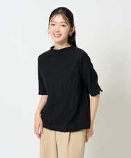 NGKHD68150 GIANNI LO GIUDICE(ジャンニ ロ ジュディチェ) [洗える・日本製]ドットタックハイネックカットソー ブラック
