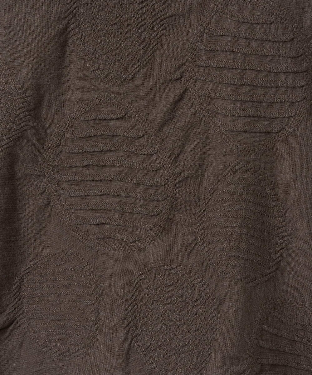 NGKHD69140 GIANNI LO GIUDICE(ジャンニ ロ ジュディチェ) [洗える・日本製]ドットタックフレンチスリーブ異素材ドッキングカットソー ブルー