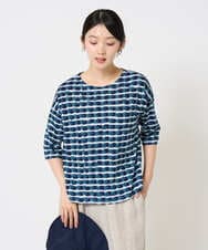NGKHE60230 GIANNI LO GIUDICE(ジャンニ ロ ジュディチェ) [洗える・日本製]イレギュラードットプリントカットソー ネイビー
