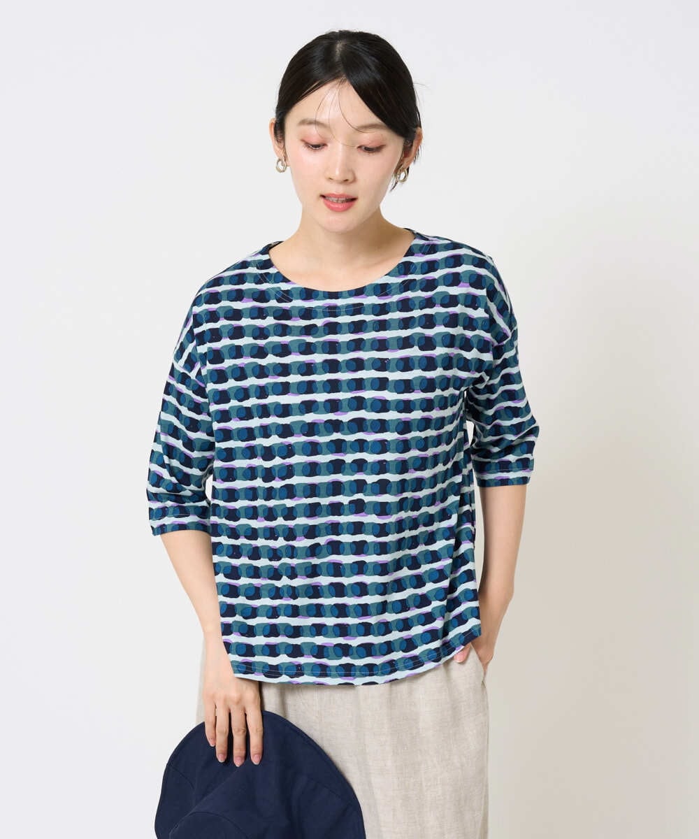 NGKHE60230 GIANNI LO GIUDICE(ジャンニ ロ ジュディチェ) [洗える・日本製]イレギュラードットプリントカットソー ネイビー
