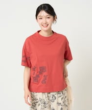 NGKHE61170 GIANNI LO GIUDICE(ジャンニ ロ ジュディチェ) 【洗える】コットン天竺刺繍カットソー レッド