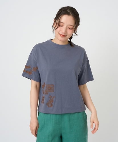 NGKHE61170 GIANNI LO GIUDICE 【洗える】コットン天竺刺繍カットソー