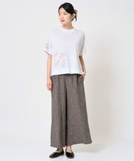 NGKHE61170 GIANNI LO GIUDICE(ジャンニ ロ ジュディチェ) 【洗える】コットン天竺刺繍カットソー ラベンダー