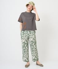 NGKHE61170 GIANNI LO GIUDICE(ジャンニ ロ ジュディチェ) 【洗える】コットン天竺刺繍カットソー ブラウン