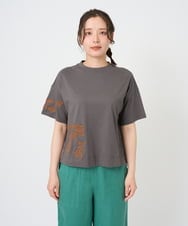 NGKHE61170 GIANNI LO GIUDICE(ジャンニ ロ ジュディチェ) 【洗える】コットン天竺刺繍カットソー ブラウン