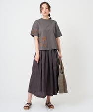 NGKHE61170 GIANNI LO GIUDICE(ジャンニ ロ ジュディチェ) 【洗える】コットン天竺刺繍カットソー ブラウン