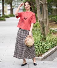 NGKHE61170 GIANNI LO GIUDICE(ジャンニ ロ ジュディチェ) 【洗える】コットン天竺刺繍カットソー ブラウン