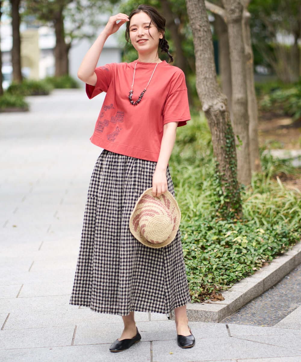 NGKHE61170 GIANNI LO GIUDICE(ジャンニ ロ ジュディチェ) 【洗える】コットン天竺刺繍カットソー ブラウン