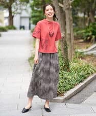 NGKHE61170 GIANNI LO GIUDICE(ジャンニ ロ ジュディチェ) 【洗える】コットン天竺刺繍カットソー ブラウン