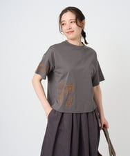 NGKHE61170 GIANNI LO GIUDICE(ジャンニ ロ ジュディチェ) 【洗える】コットン天竺刺繍カットソー ブラウン