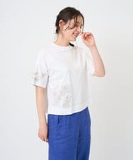 NGKHE61170 GIANNI LO GIUDICE(ジャンニ ロ ジュディチェ) 【洗える】コットン天竺刺繍カットソー ブラウン