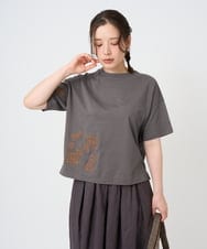 NGKHE61170 GIANNI LO GIUDICE(ジャンニ ロ ジュディチェ) 【洗える】コットン天竺刺繍カットソー ブラウン