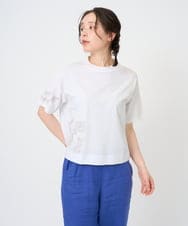 NGKHE61170 GIANNI LO GIUDICE(ジャンニ ロ ジュディチェ) 【洗える】コットン天竺刺繍カットソー ホワイト