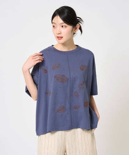 NGKHE62180 GIANNI LO GIUDICE 【洗える】コットン天竺リーフ刺繍カットソー