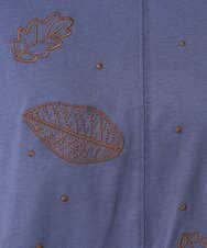 NGKHE62180 GIANNI LO GIUDICE(ジャンニ ロ ジュディチェ) [洗える]コットン天竺リーフ刺繍カットソー ラベンダー