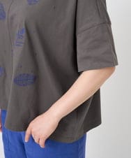 NGKHE62180 GIANNI LO GIUDICE(ジャンニ ロ ジュディチェ) 【洗える】コットン天竺リーフ刺繍カットソー ブラウン