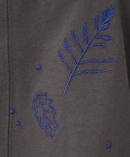 NGKHE62180 GIANNI LO GIUDICE(ジャンニ ロ ジュディチェ) 【洗える】コットン天竺リーフ刺繍カットソー ブラウン