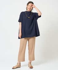 NGKHF27170 GIANNI LO GIUDICE(ジャンニ ロ ジュディチェ) [洗える・日本製]クールローレルスカイコットドルマンTシャツ カーキ