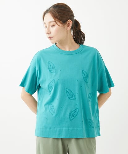 NGKHW01170 GIANNI LO GIUDICE [洗える]コットン天竺刺繍カットソー