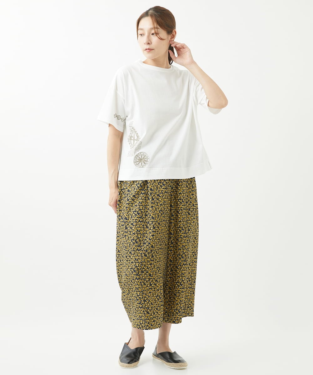 NGKHW01170 GIANNI LO GIUDICE(ジャンニ ロ ジュディチェ) [洗える]コットン天竺刺繍カットソー ホワイト