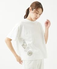 NGKHW01170 GIANNI LO GIUDICE(ジャンニ ロ ジュディチェ) [洗える]コットン天竺刺繍カットソー ホワイト