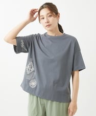 NGKHW01170 GIANNI LO GIUDICE(ジャンニ ロ ジュディチェ) [洗える]コットン天竺刺繍カットソー ダークグレー
