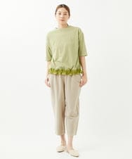 NGKHW06230 GIANNI LO GIUDICE(ジャンニ ロ ジュディチェ) [洗える]ウォッシャブルリネンＴブラウス グリーン