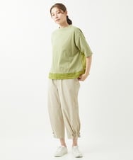 NGKHW06230 GIANNI LO GIUDICE(ジャンニ ロ ジュディチェ) [洗える]ウォッシャブルリネンＴブラウス グリーン
