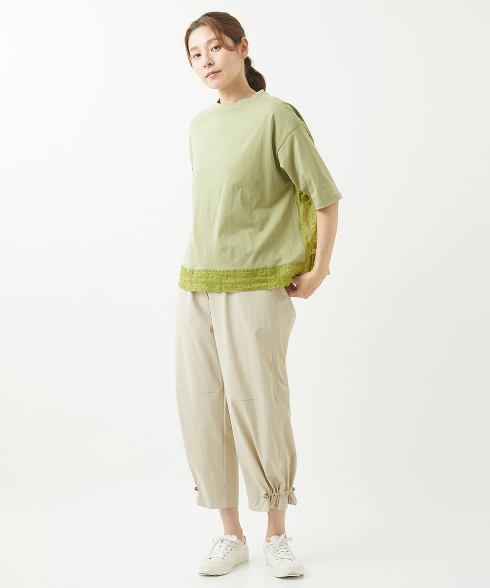 NGKHW06230 GIANNI LO GIUDICE(ジャンニ ロ ジュディチェ) [洗える]ウォッシャブルリネンＴブラウス グリーン