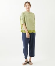 NGKHW06230 GIANNI LO GIUDICE(ジャンニ ロ ジュディチェ) [洗える]ウォッシャブルリネンＴブラウス グリーン