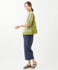 NGKHW06230 GIANNI LO GIUDICE(ジャンニ ロ ジュディチェ) [洗える]ウォッシャブルリネンＴブラウス グリーン