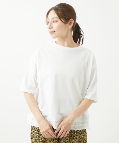 NGKHW06230 GIANNI LO GIUDICE [洗える]ウォッシャブルリネンＴブラウス