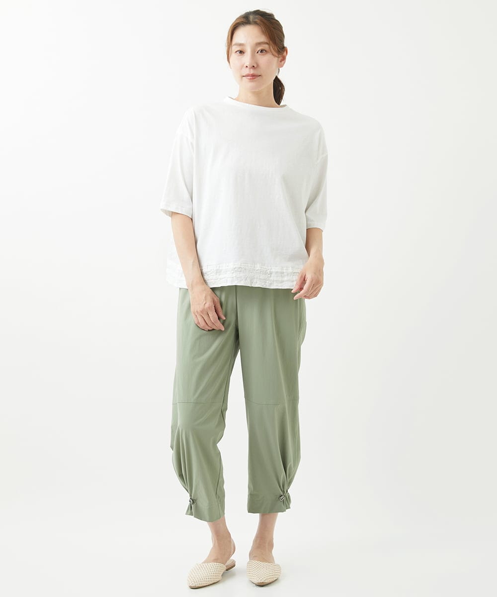NGKHW06230 GIANNI LO GIUDICE(ジャンニ ロ ジュディチェ) [洗える]ウォッシャブルリネンＴブラウス ホワイト