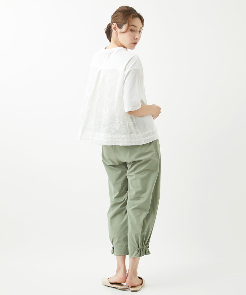 NGKHW06230 GIANNI LO GIUDICE(ジャンニ ロ ジュディチェ) [洗える]ウォッシャブルリネンＴブラウス ホワイト