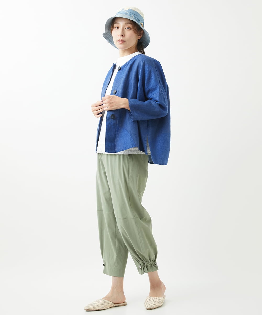 NGKHW06230 GIANNI LO GIUDICE(ジャンニ ロ ジュディチェ) [洗える]ウォッシャブルリネンＴブラウス ホワイト