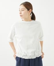 NGKHW06230 GIANNI LO GIUDICE(ジャンニ ロ ジュディチェ) [洗える]ウォッシャブルリネンＴブラウス ホワイト