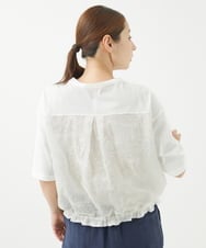 NGKHW06230 GIANNI LO GIUDICE(ジャンニ ロ ジュディチェ) [洗える]ウォッシャブルリネンＴブラウス ホワイト
